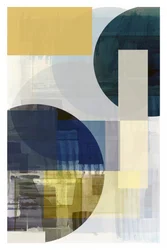 Abstrait géométrique bleu et or