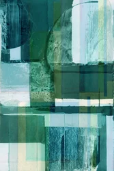 Abstrait vert et bleu en superposition