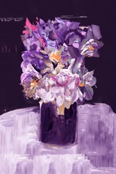 Bouquet violet aux allures de peinture