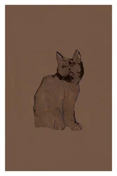 Un chat brun tranquille