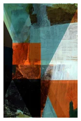 Géométrie bleu sarcelle et orange