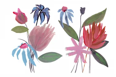 Fleurs abstraites aux couleurs vives