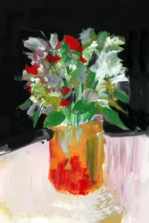 Fleurs abstraites aux couleurs vives