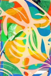 Feuilles abstraites aux couleurs vives