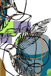 Feuilles abstraites aux couleurs vives