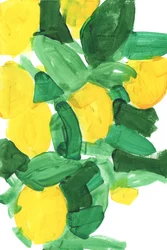Feuilles de citron aux couleurs vives