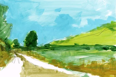Chemin de campagne sinueux