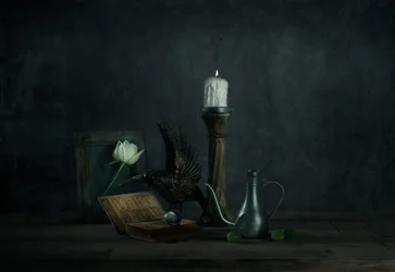 Rose gothique et corbeau