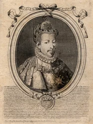 Portrait du roi de France Henri III (1551-1589) - Gravure de 