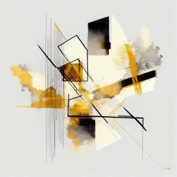 Formes géométriques abstraites, aquarelle