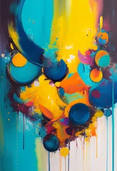 Composition abstraite avec couleurs vibrantes