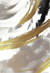 Peinture abstraite noire et grise avec effet doré
