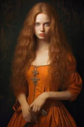 Portrait de belle supermodèle féminine du 18ème siècle | Impressions sur toile