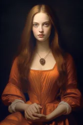 Portrait de belle supermodèle féminine du 18ème siècle | Impressions sur toile