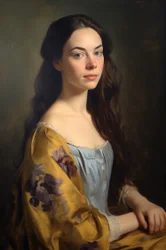 Portrait de belle supermodèle féminine du 18ème siècle | Impressions sur toile, Art mural | Impressions sur toile