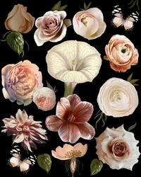 Fleurs botaniques sombres