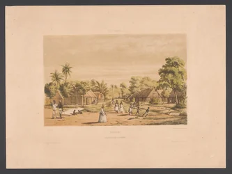 Habitations des esclaves dans une plantation du Suriname
