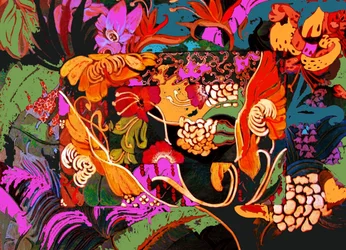 Collage floral, 2016 (techniques mixtes)