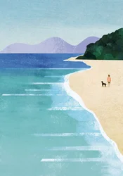 Promenade sereine sur la plage