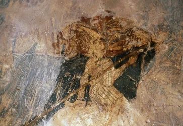 Homme à cheval, fresque dans l