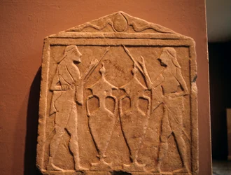 Relief représentant Castor et Pollux, de Sparte, Grèce, civilisation grecque