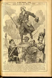 Agenda Buvard du Bon Marché 1917 - Illustration de Job : Nous les aurons ! 1916 - Guerre de 14-18, Médical, Médecine, Santé, Uniformes, Grandes Batailles, Armure - Soldats, Gaulois - Historique