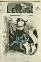 Caricature par Emile Keratry (1832-1904), politicien français. Couverture dans "L