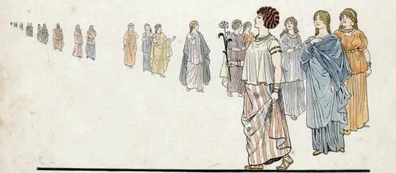 Femmes des "hommes libres" portant leurs robes agrafées sur l
