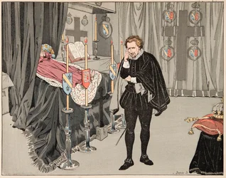 Illustration tirée du livre "Le bon roy Henri", illustrée par Jacques Marie Gaston Onfray de Bréville dit JOB (1858-1931) : Le 9 juin