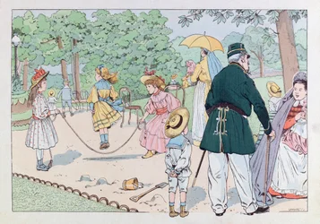 Jacques Marie Gaston Onfray de Bréville dit JOB (1858 - 1931); Illustration du livre « Les épées de France » : Le gardien de la place au XIXe siècle