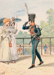 Jacques Marie Gaston Onfroy de Breville dit JOB (1858-1931) - Tenue des troupes françaises en tout temps : Chasseur du duc de Berry, Collection privée