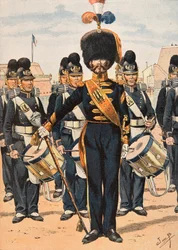 Troupes françaises à toutes les époques : Tambour-major des équipages de la flotte (1837)
