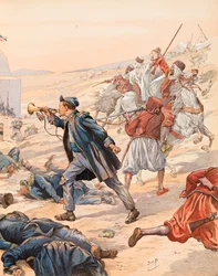 Jacques Marie Gaston Onfroy de Bréville dit JOB (1858-1931) - Le clairon de Sidi Brahim (Le clairon Guillaume Rolland (1821-1916) sonna la charge pour lever les troupes contre Abd el-Kader en 1842), Collection privée