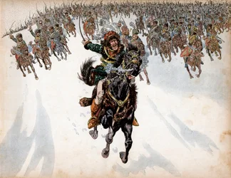 Joachim Murat (1767-1815) à la tête de la cavalerie à la bataille d