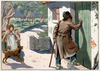 Joachim Murat (1767-1815), roi déchu de Naples, errant en Provence après sa fuite de Naples en 1815. Gravure de Jacques Marie Gaston Onfray de Breville dit Job (1858-1931)