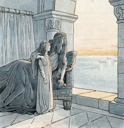 Le roi Charlemagne (Charles Ier dit Charles le Grand, 742-814) observe l