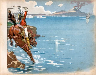 Joachim Murat voyant une frégate anglaise, pousse son cheval dans l