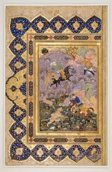 Chasse aux animaux sauvages, vers 1540 (encre, gouache et or)